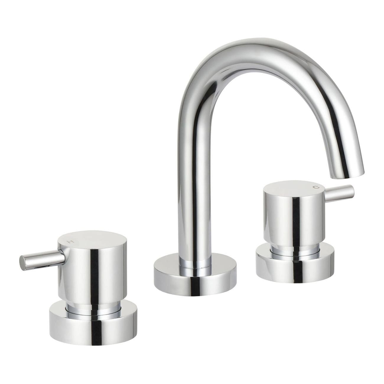 Mondella Chrome Resonance 1/4 Turn Pin Lever Basin Set - Chrome
