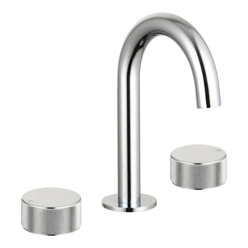 Mondella Chrome Resonance 1/4 Turn Textured Handle Basin Set