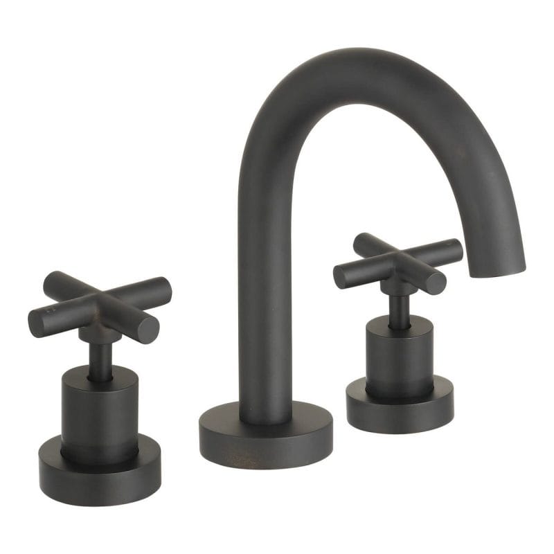 Mondella Black Matte Resonance 1/2 Turn Cross Handle Basin Set