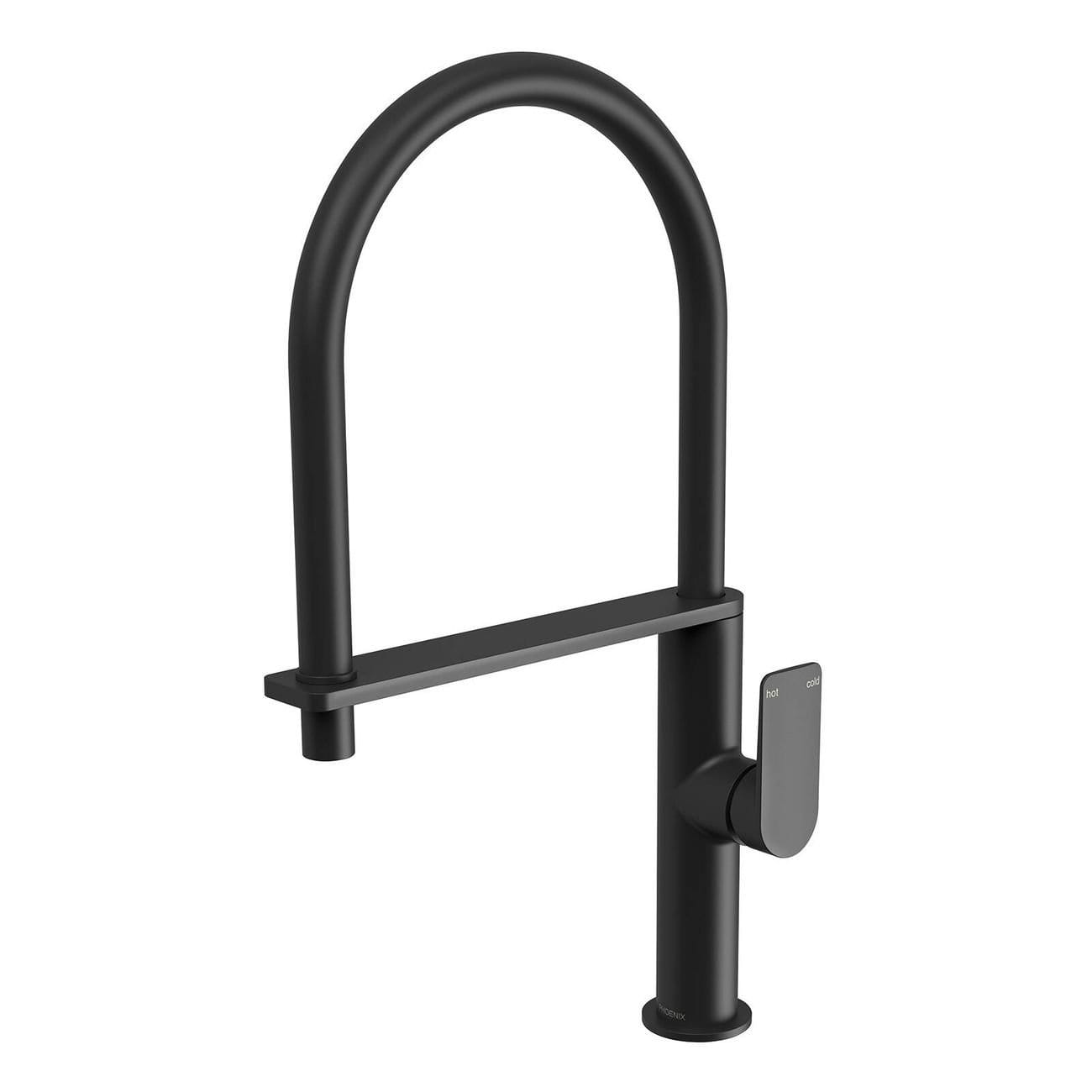 Phoenix Lead Free Matte Black Reva Flexible Hose Sink Mixer