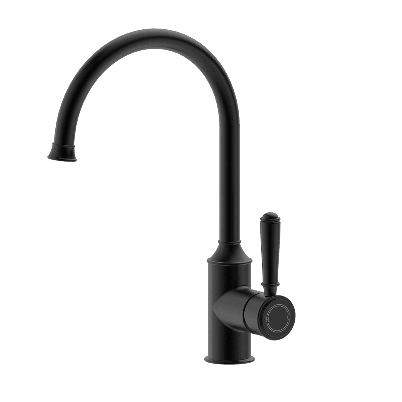 Mondella Black Matte Maestro Goose Neck Kitchen Sink Mixer