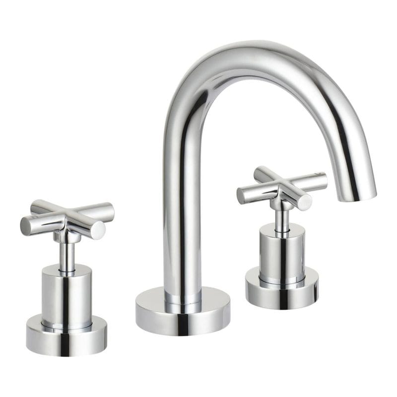 Mondella Chrome Resonance 1/2 Turn Cross Handle Basin Set
