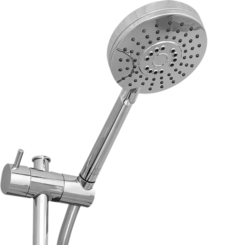 EZYFIX 5 Star Chrome 360° Rotational Air Infused Shower With Adjustable Height Rail
