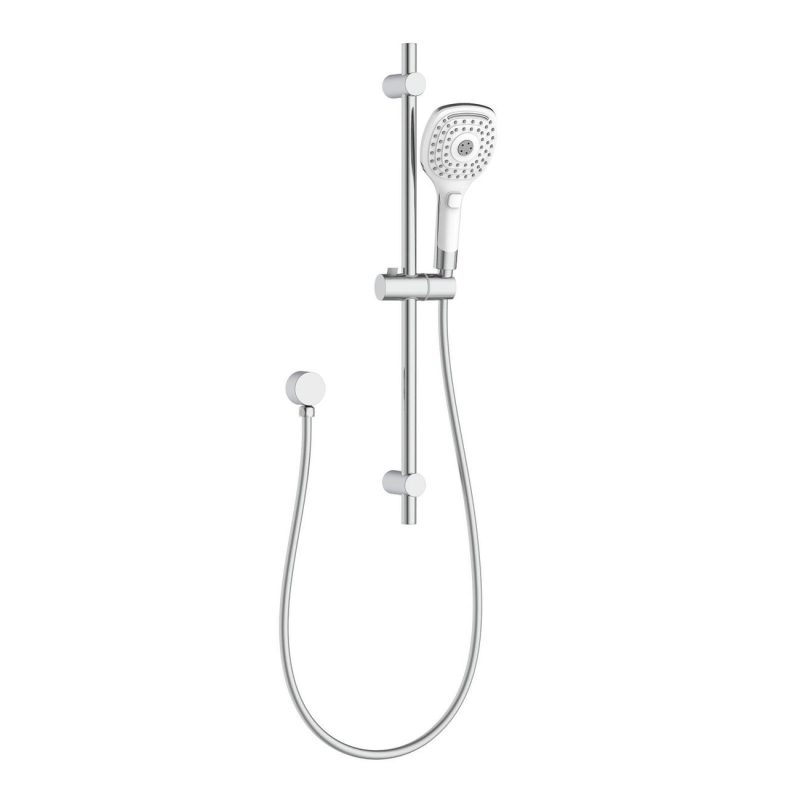 Mondella Cadenza Chrome 3 Function Adjustable Rail Shower Set - White & Chrome