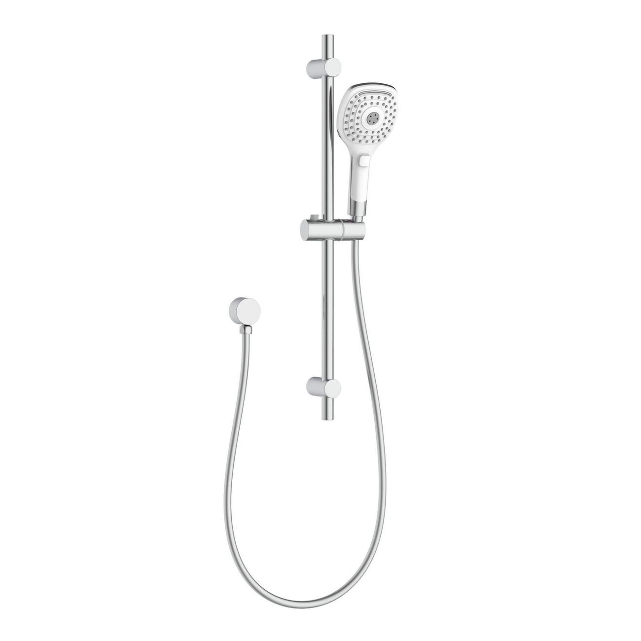 Mondella Cadenza Chrome 3 Function Adjustable Rail Shower Set - White & Chrome
